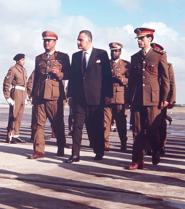 Дорогие руководители: президент Судана Джафар Нимейри, президент Египта Гамаль Абдель Насер и председатель Совета революционного командования Ливийской Арабской Республики Муаммар Каддафи. Триполи, 27 декабря 1969 года.